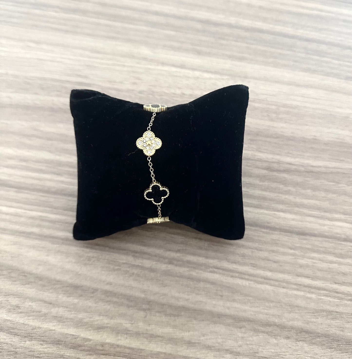 Bracelet Clover Duo Black-Gold