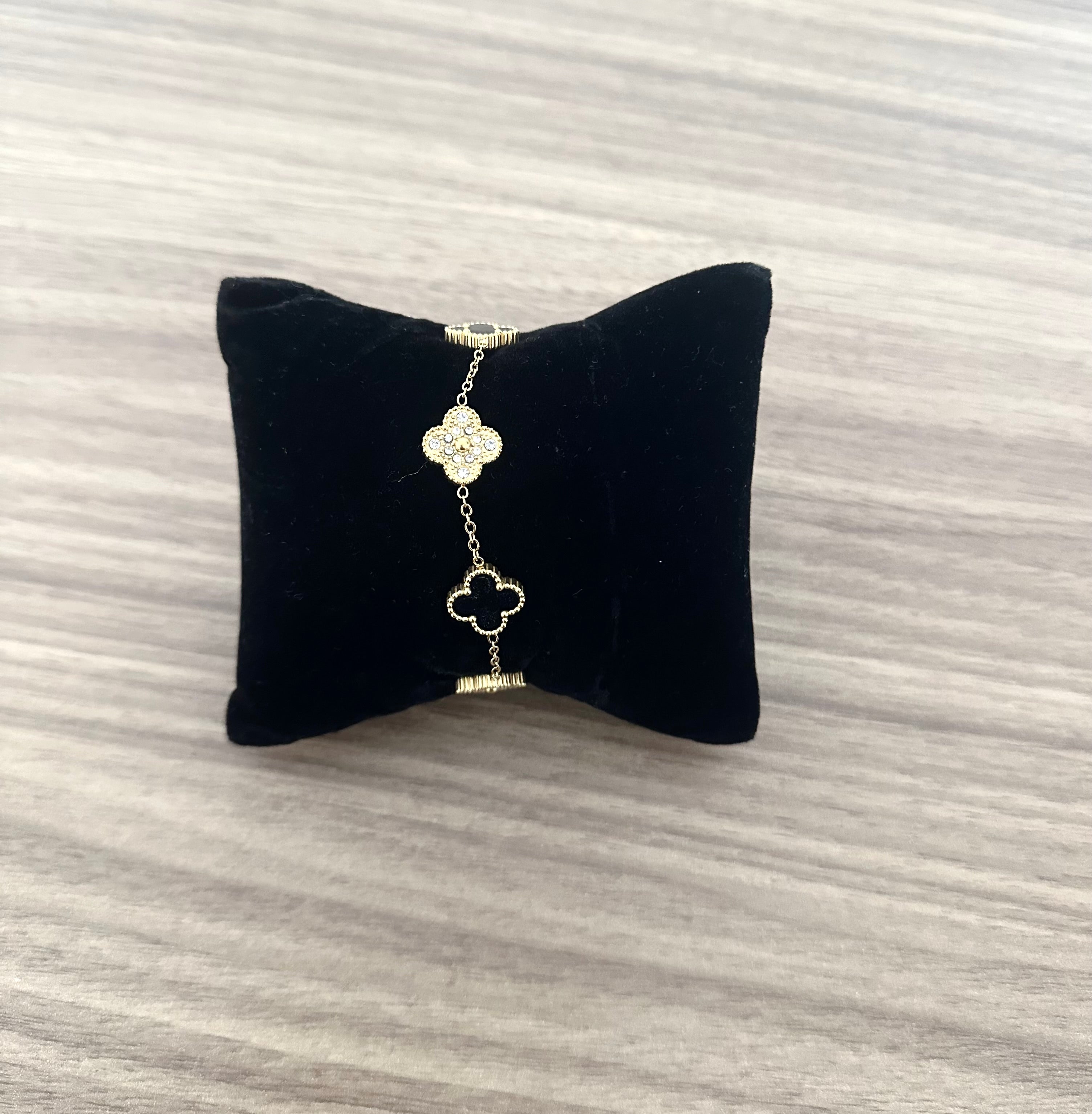 Bracelet Clover Duo Black-Gold